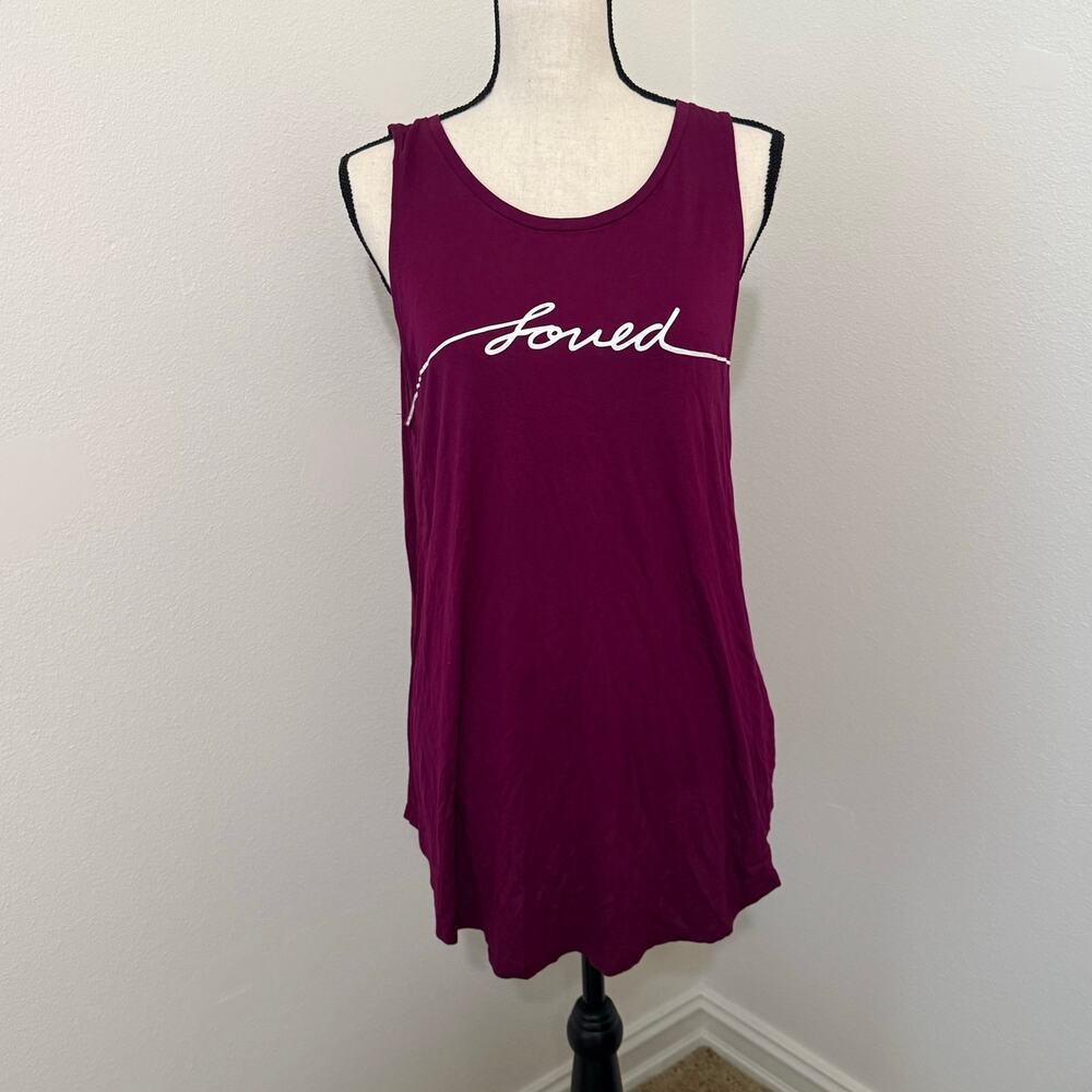 Old Navy Loved Maroon Wine Burgundy Sleeveless Tank Top Womens Large EUC